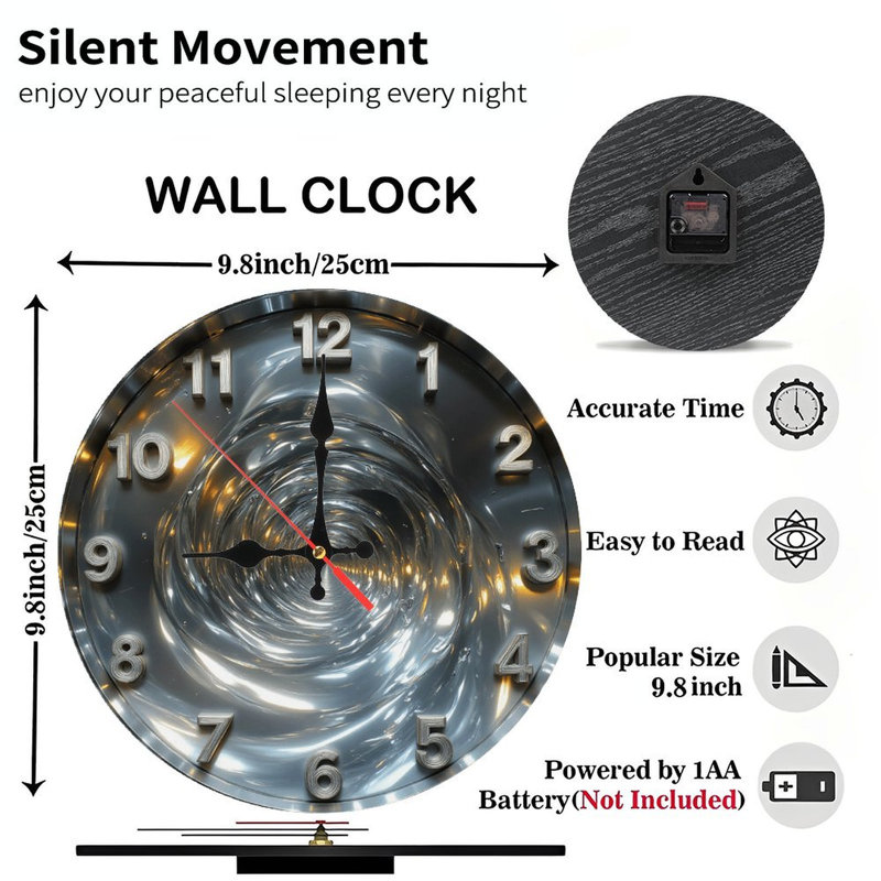 Horloge abstraite tourbillonnant