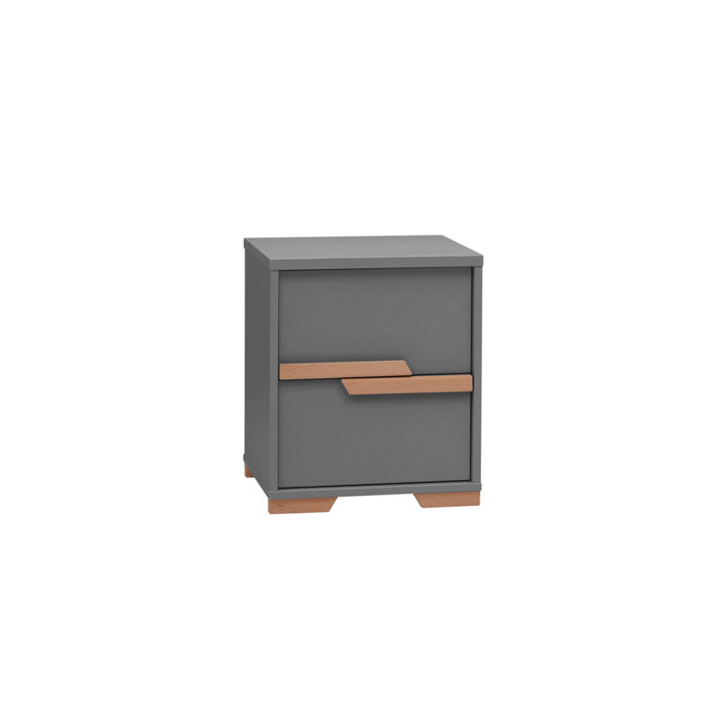 Gerke 44cm W Bedside Table, Dark Grey