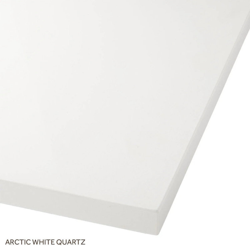 60" Novak Double Bathroom Vanity Set with Rectangular Undermount Sinks, No Faucet Hole, White, Arctic White Quartz