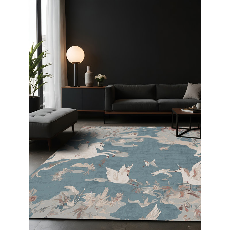 Tapis gris soyeux et moelleux, Carré 7 pi