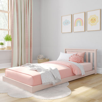 Classic Twin Floor Bed, White