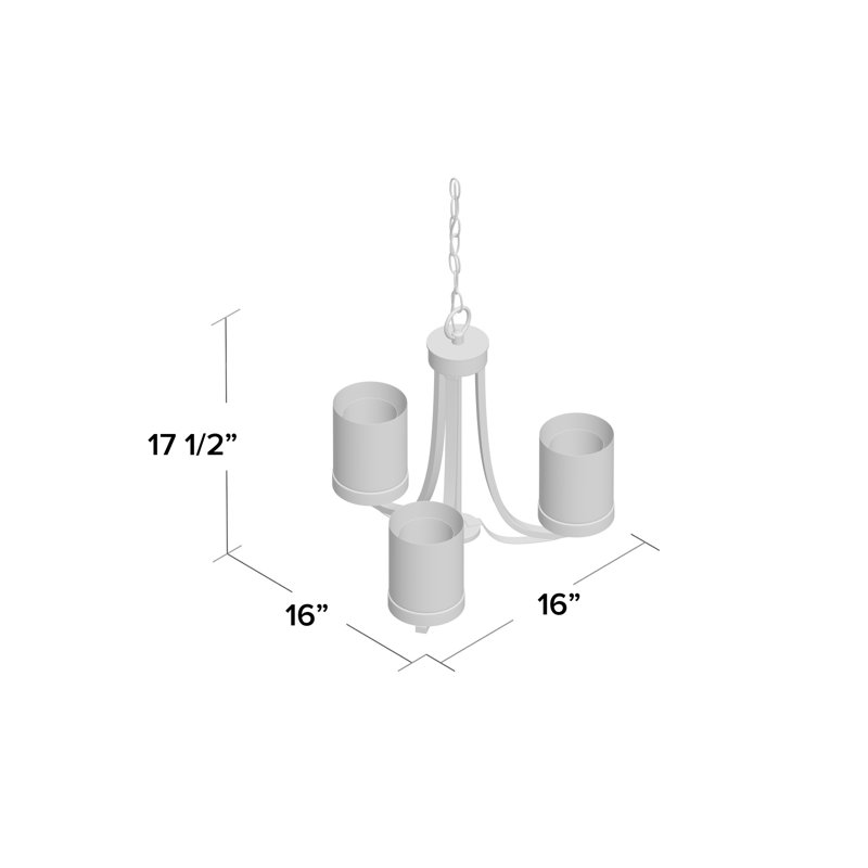 Arie 3 - Light Steel Dimmable Classic / Traditional Chandelier, Brushed Nickel