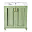 Meuble-lavabo de 30 po avec lavabo en céramique, ensemble de meuble-lavabo autoportant avec tiroir caché, armoire de rangement pour la salle de bain