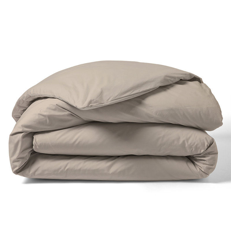 Hazelanne Solid Colour Duvet Cover with Pillowcases, Taupe, 220 x 240cm Duvet Cover