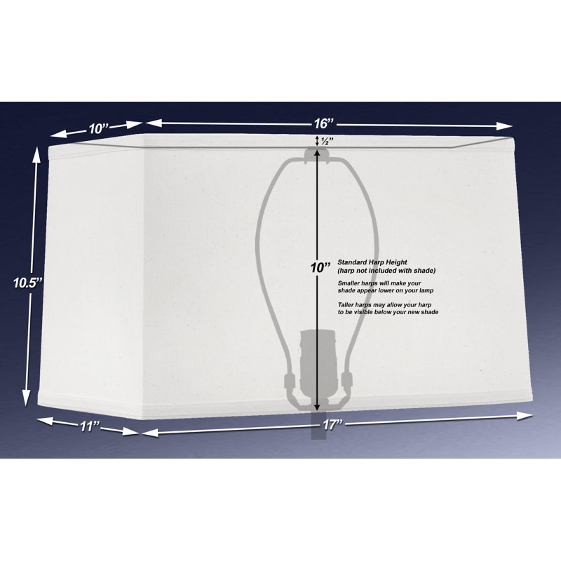 10.5'' H x 11'' W Linen Rectangle Lamp Shade, White