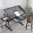 Matxalen Adjustable Glass Top Metal Base Drafting Table-1965097311