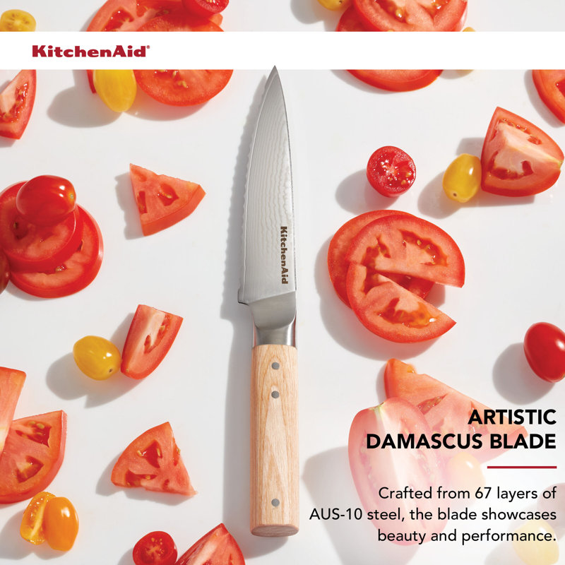Kitchenaid Premium Damascus Serrated Utility Knife, 5.5 Inch