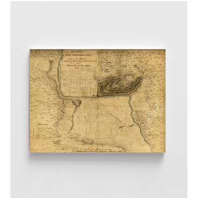 Walmscock près de Bennington montrant les cartes de l'attaque de l'ennemi, impression de carte historique, décoration murale de guerre antique, cadeau de l'histoire ancienne