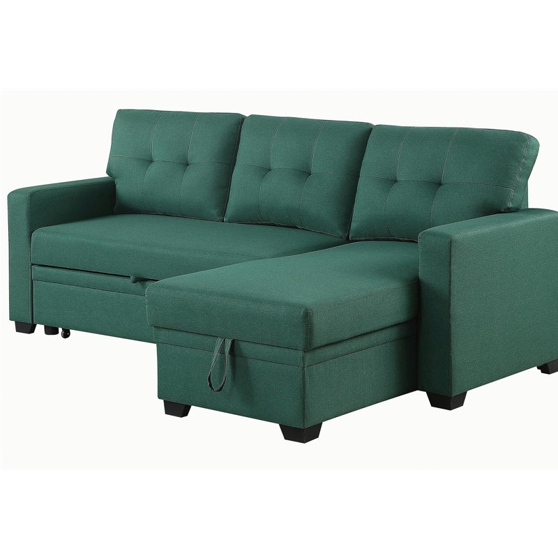 Canapé modulaire rembourré avec méridienne, Green