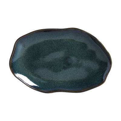 Serving Platter 11.8” Ceramic Stoneware - Microwave, Oven, and Dishwasher Safe, by Porto Brasil