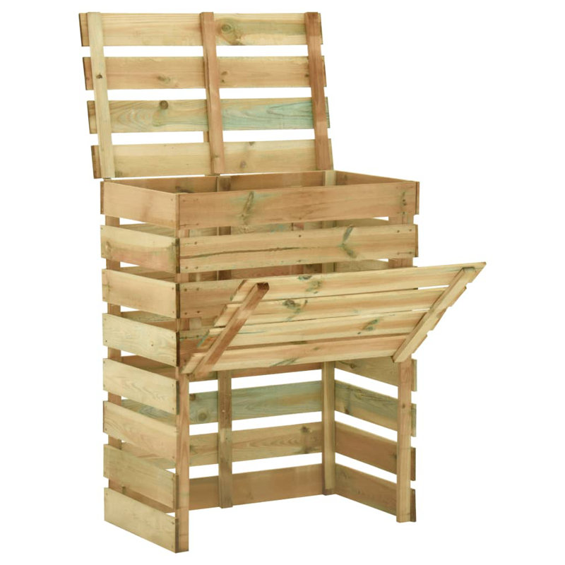 Tishomingo Wood Stationary Composter with Latching Lid