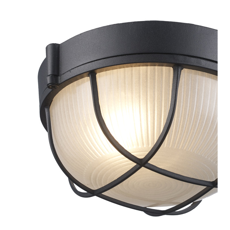 Luminaire à cloison d'extérieur Mindi, Noir, H 8 po x l 8 po