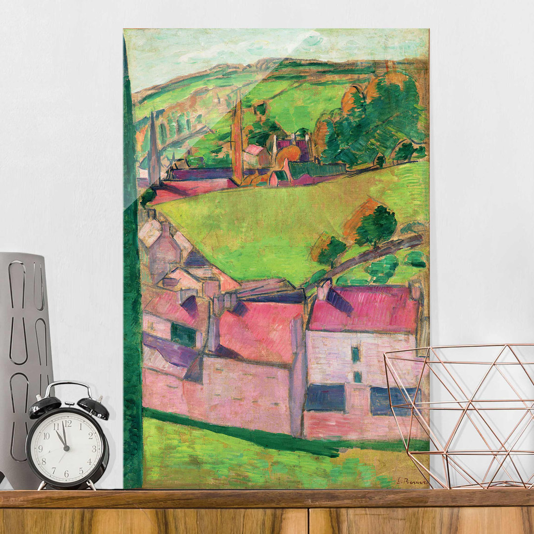 Glasbild Ansicht von Pont-Aven, Landschaft von Pont-Aven von Emile Bernard