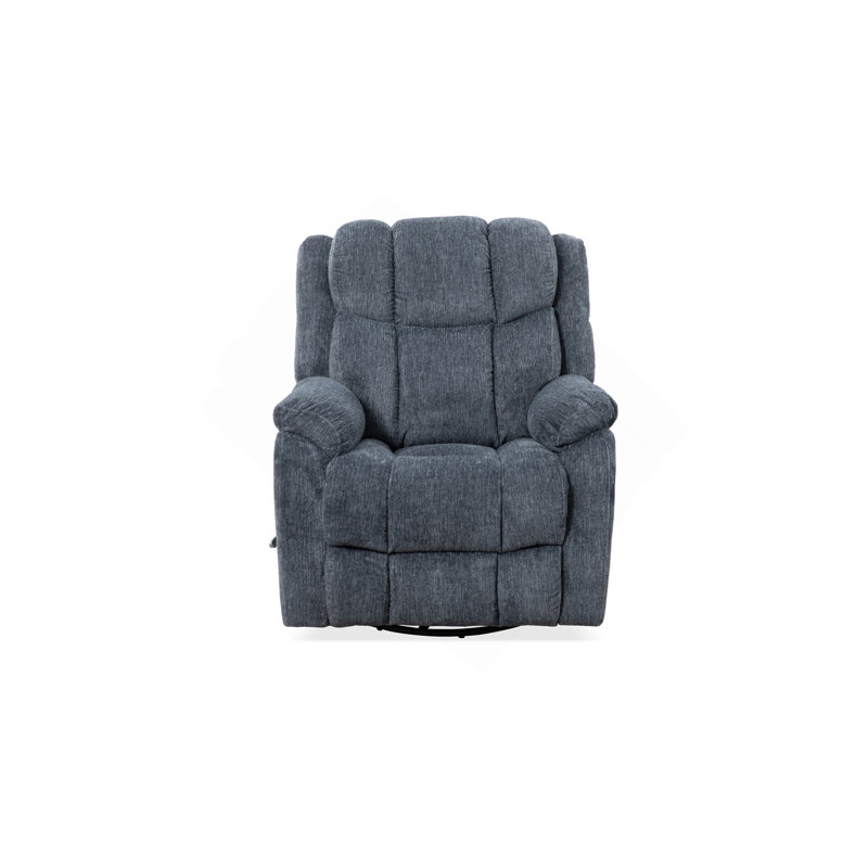 Calgary Upholstered Swivel Recliner, Mink, A Luxurious And Comfortable Seating Option For Your Home, Slate