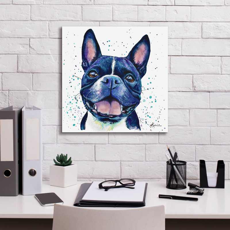 Art mural sur toile Winston Porter «Rainbow Dogs Boston Terrier» par Lindsay Kivi, H 18 po x l 18 po x P 0,75 po