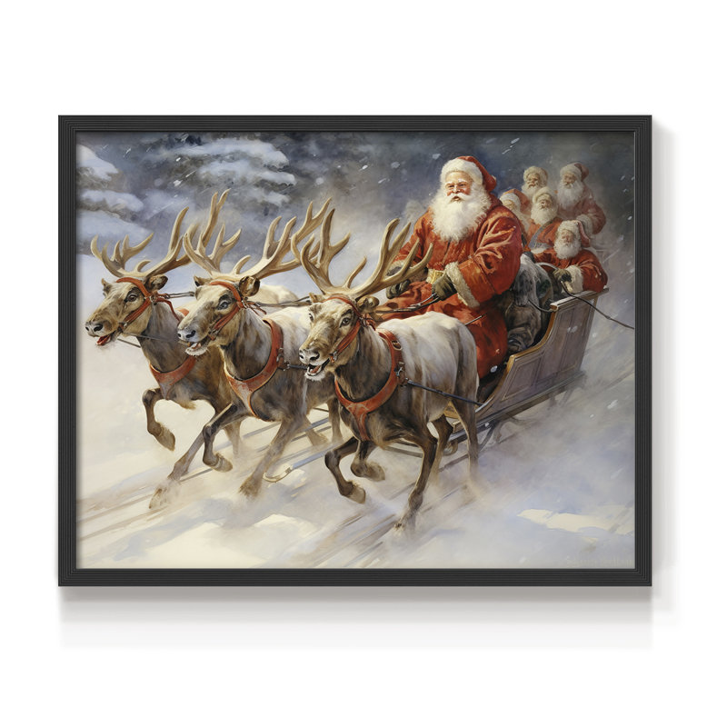 «Chirstmas Art» - CECLXVI - Reproduction encadrée - Restickable, H 8 po x l 10 po, Noir, noir, noir, noir