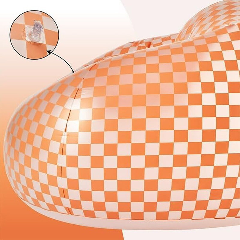  Fauteuil gonflable à carreaux rétro, Orange