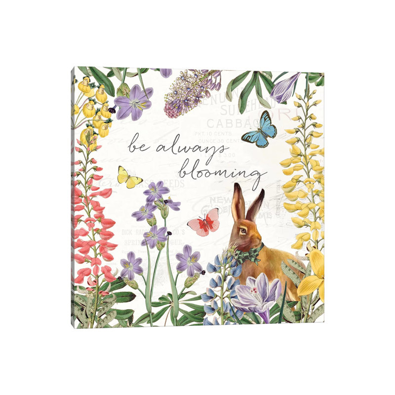 Easter Garden III Bow Tie by Katie Pertiet - Wrapped Canvas Painting, 30.48 cm H x 30.48 cm W