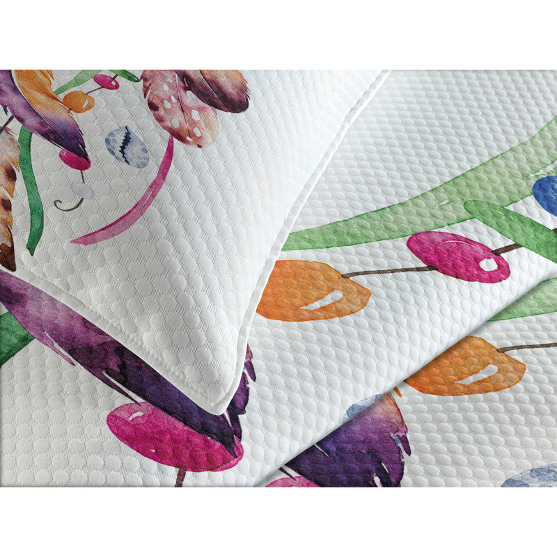 Ambesonne Feather Bedspread Set Native Boho Multicolor