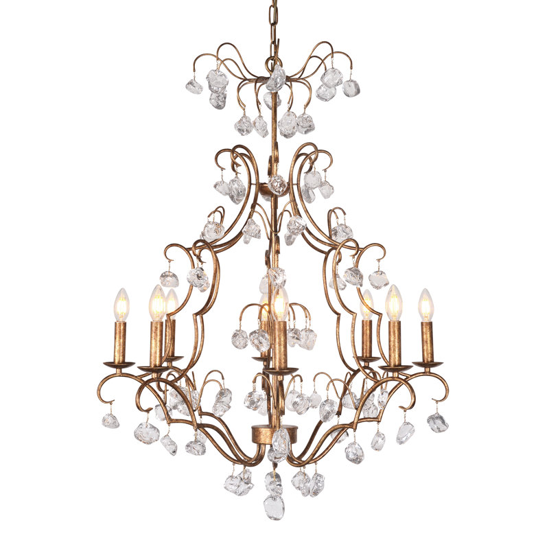 Grand lustre suspendu en cristal DeMotte