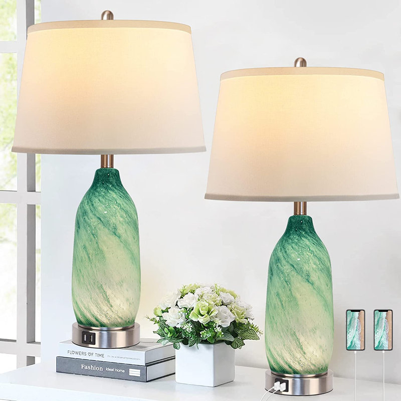 Glass USB Table Lamp