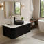 Meuble-lavabo flottant mural 36 po avec lavabo rond en verre noir transparent et tiroir-1345373440