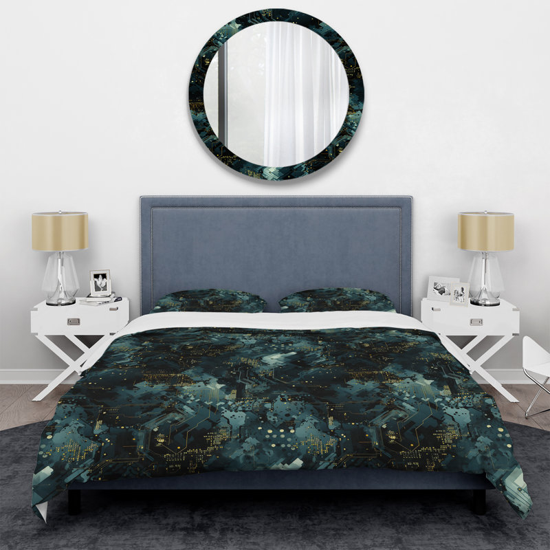 Cyber Camo Nexus II - Ensemble de housse de couette abstrait - Microfibre de polyester