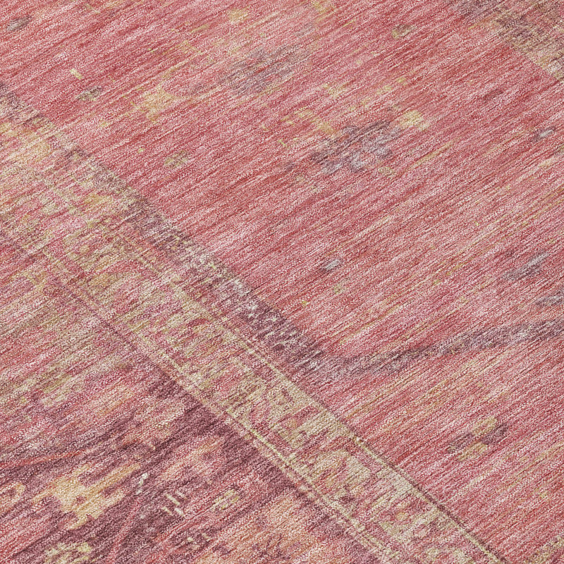 Machine Washable Indoor/Outdoor Xhevrie Blush Rug, Rectangle 5' x 7'6"
