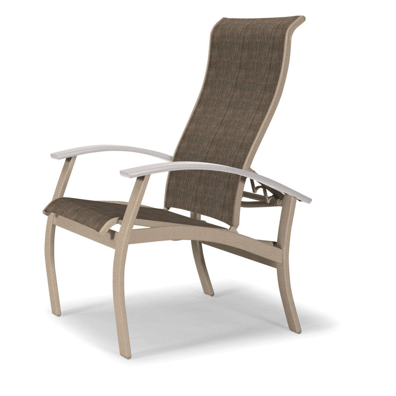 Chaise de patio Askar, Blanc, Taupe Harper Sunbrella®, Désert texturé