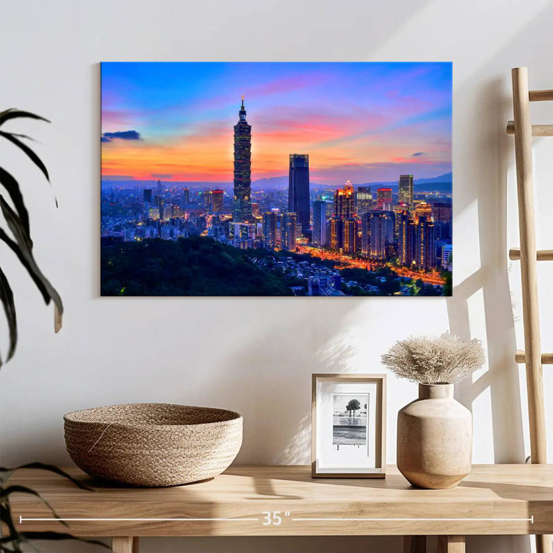 Sireci Sunset Over Taipei, 16" H x 24" W