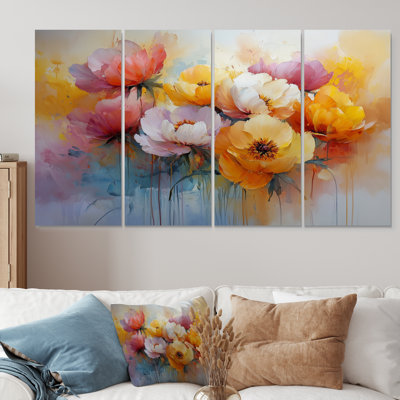 Susie - pivoines, art mural - ensemble d'art mural traditionnel Wal