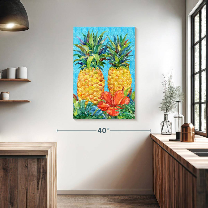Ananas et hibiscus vert Yarlin Kona, H 39 po x l 26 po