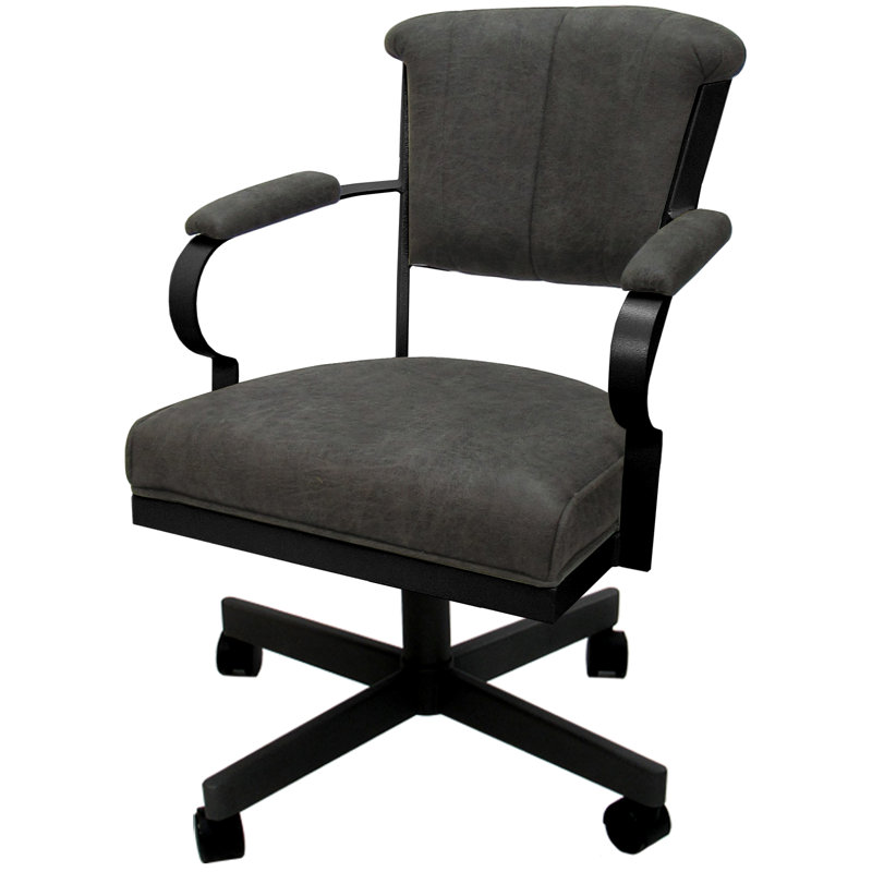 Chaise de salle à manger en métal Charnisha, Noir, Gris