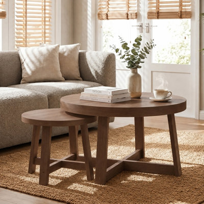 Ensemble de 2 tables basses rondes gigognes