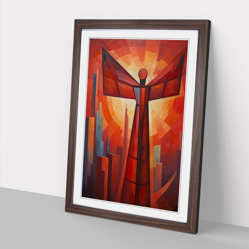 Single Picture Frame Print on Wood, 34cm H x 25cm W, Walnut Framed
