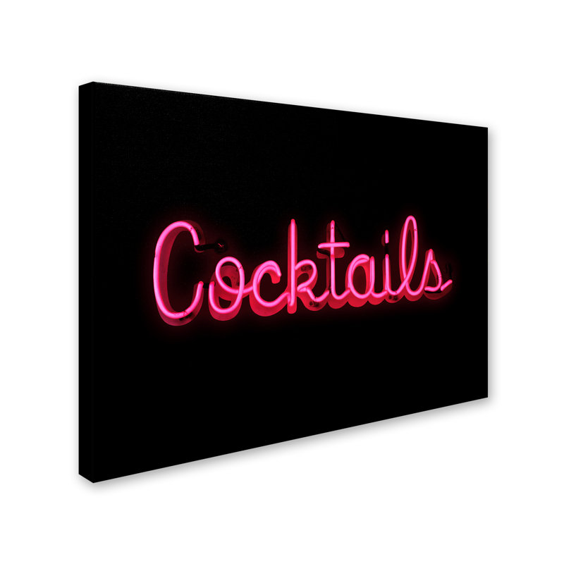 « cocktails construct », art textuel sur toile tendue, H 14 po x l 19 po x P 2 po
