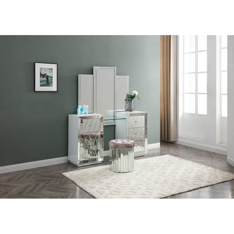 Vanity With Mirror, Silver