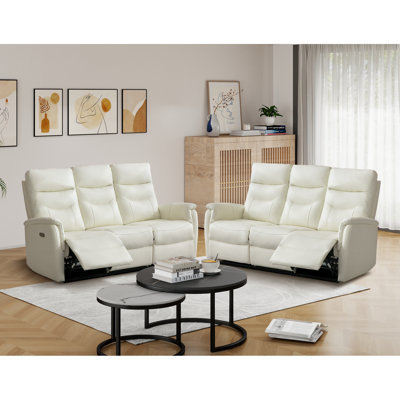 Canapé inclinable électrique à haut dossier de 72,4 po avec port USB Angellie (ensemble de 2)