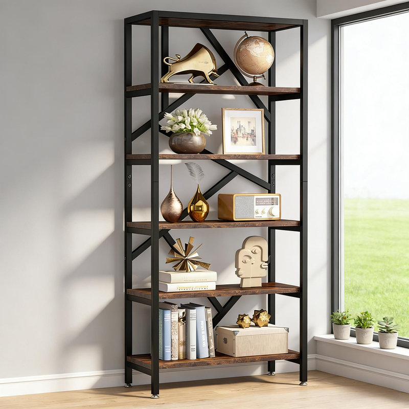 Modern Sturdy Bookcase with Versatile Shelf Display