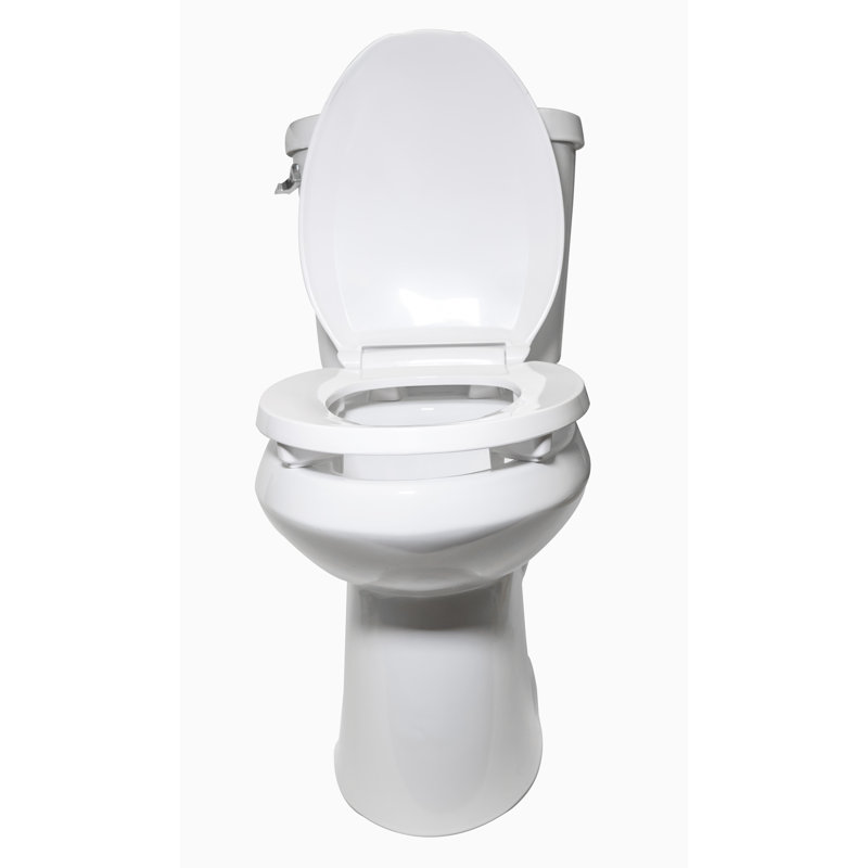 Siège de toilette allongé en plastique surélevé, Levage de 2 po
