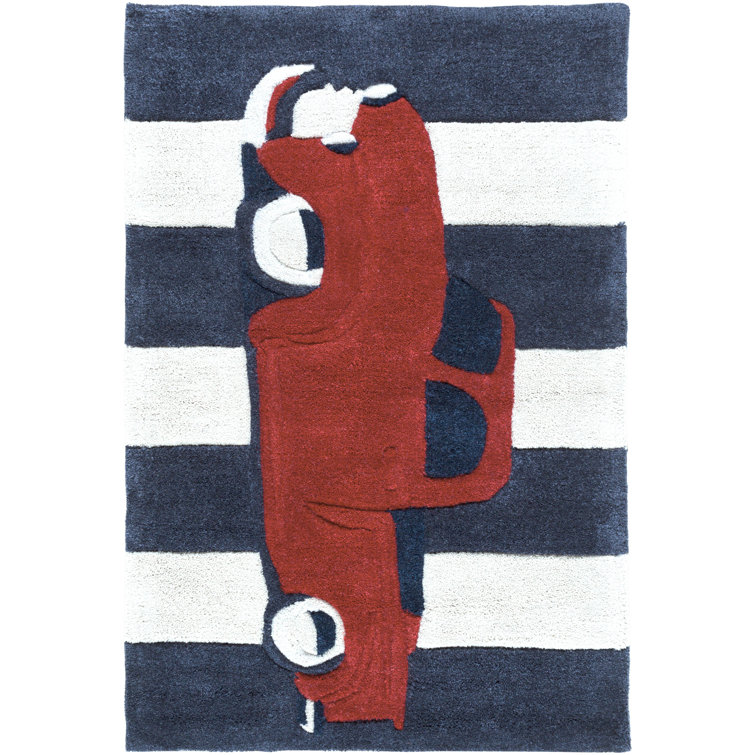 Quesinberry Striped Wool Rug