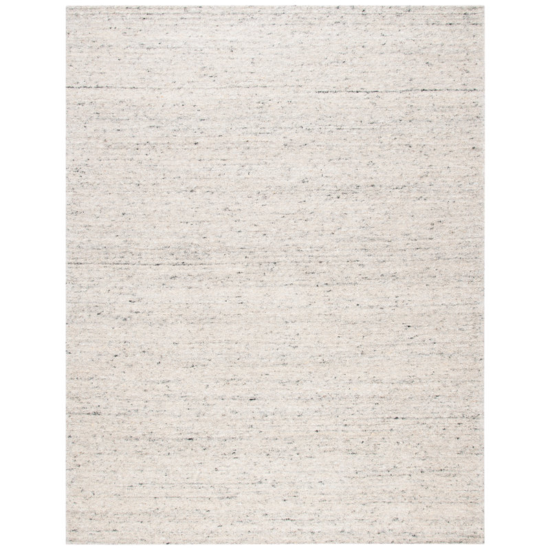 Jaycee Hand Tufted Wool/Cotton & Other Fiber Solid Color Rug in Ivory, Rectangle 11' x 15'