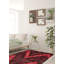 Tapis rouge foncé en laine noué à la main de conception unique 4 pi 2 po x 6 pi Raadhiya