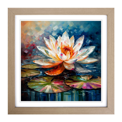 Water Lily Flower Abstract Art - Framed Print