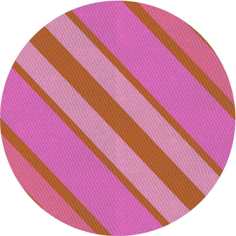 Tapis rose à motif rose/mehroon light, Rond 5 pi
