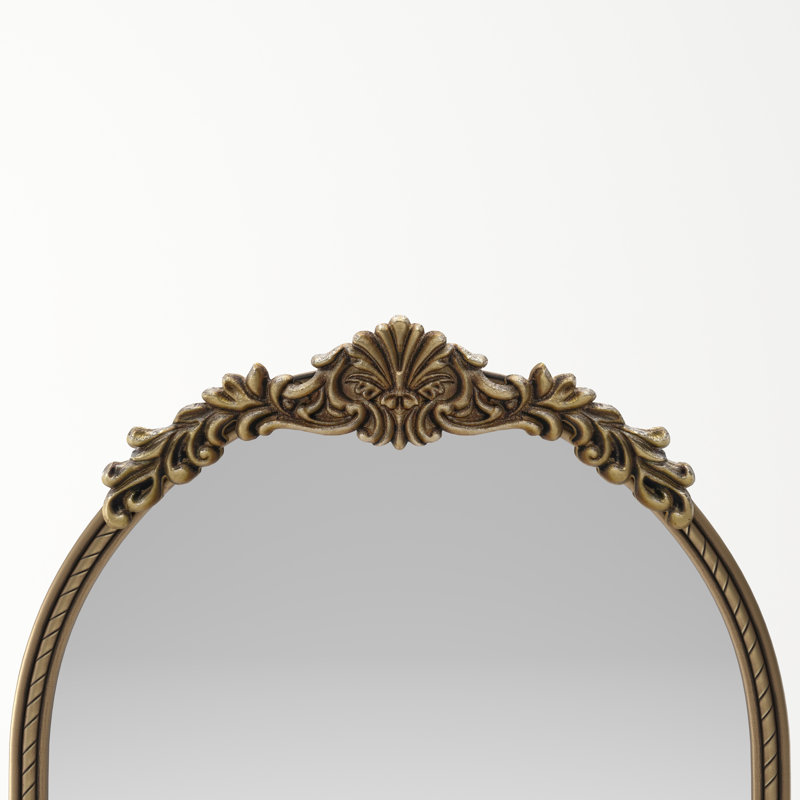 Miroir en relief ovale rétro 73,33 pouces, décoration murale élégante, antirouille et incassable