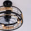 18 po Ventilateur de plafond intérieur à profil bas doré et noir avec éclairage intégré et télécommande
