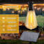 100 pi Guirlande d'extérieur à énergie solaire 24 lumières DEL St38 avec base E12 - Ampoules rétro Edison imperméables pour patio, jardin et café - Blanc chaud (2700k) - Fil noir-127658119
