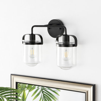 Éclairage pour salle de bain 2 lumières en verre