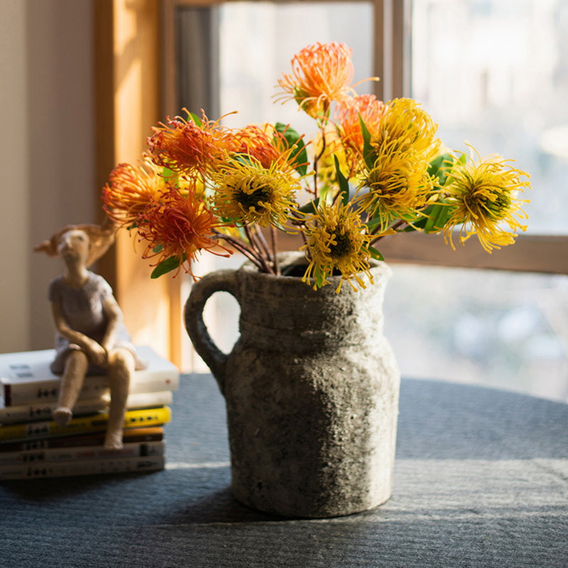 Tige de fleur à coussin, Cinq tiges, Jaune